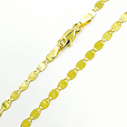 14K Solid Gold Diamond Cut Marina Chain